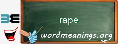 WordMeaning blackboard for rape